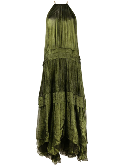 Shop Maria Lucia Hohan Lilly Halterneck Maxi Dress In Green