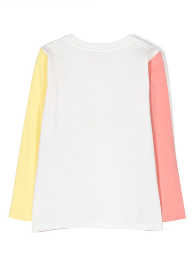 Shop Stella Mccartney Twin Unicord Long-sleeves Cotton T-shirt In White