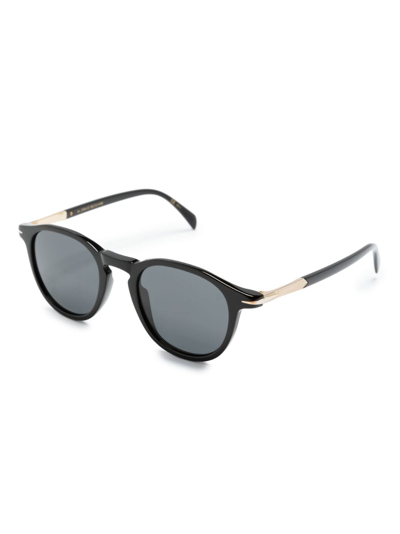 Shop Eyewear By David Beckham Round-frame Tinted Sunglasses In Black