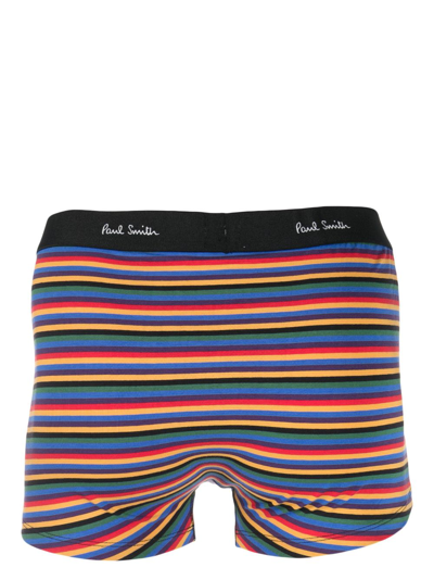 Shop Paul Smith Stripe-print Logo-waistband Boxers In Black