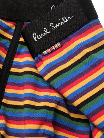 Shop Paul Smith Stripe-print Logo-waistband Boxers In Black