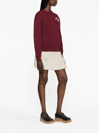 Patou Flocked-logo Organic Cotton Sweatshirt In Red