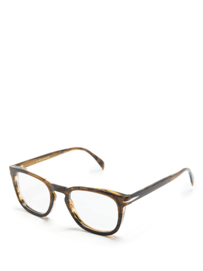 Eyewear By David Beckham Db 7022 Square-frame Glasses In Brown