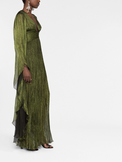 MARIA LUCIA HOHAN ELLIE PLUNGE-NECK GOWN 
