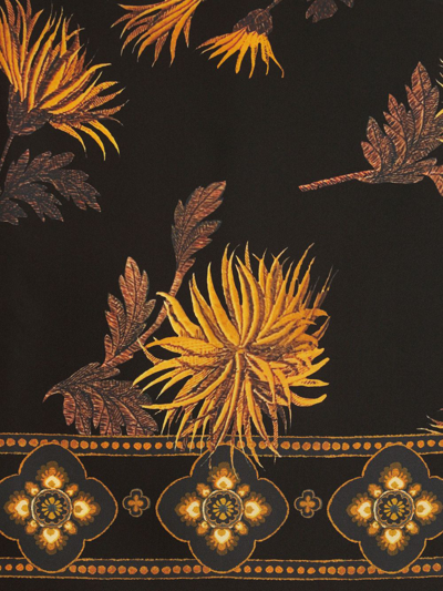 Shop Etro Floral-print Silk Scarf In Black