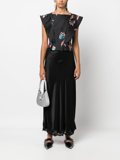 Shop Philosophy Di Lorenzo Serafini Floral-print Sleeveless Top In Black
