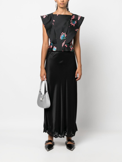 Philosophy Di Lorenzo Serafini Floral-print Sleeveless Top In Black