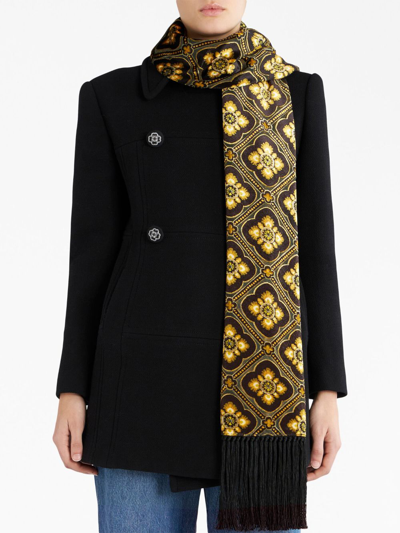 Etro Velvet Shoulder Scarf In Black