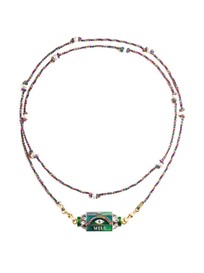 Shop Marie Lichtenberg 14kt Gold Eye Will Love Locket Diamond And Multi-stone Necklace