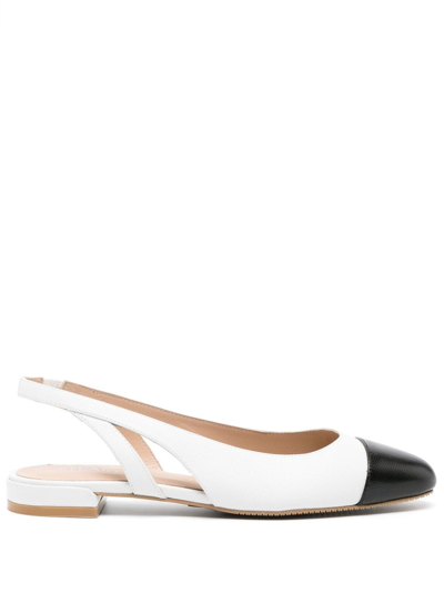 Shop Stuart Weitzman Sleek Slingback Ballerina Shoes In White
