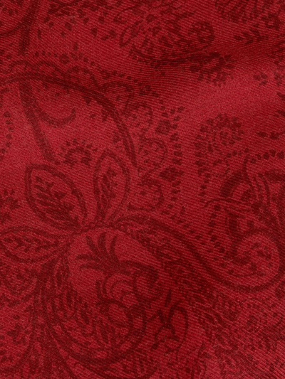 Etro Paisley-print Frayed-edge Scarf In Red