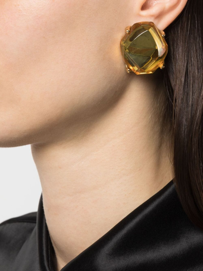 Pre-owned Saint Laurent 1980s Lucile Clip-on Earrings In Gold