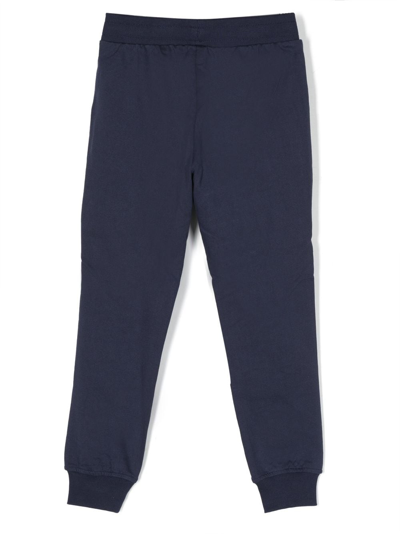 Shop Moschino Teddy Bear-print Cotton Track Pants In Blue