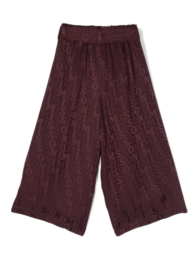 Shop Missoni Logo-jacquard Pattern Trousers In Purple