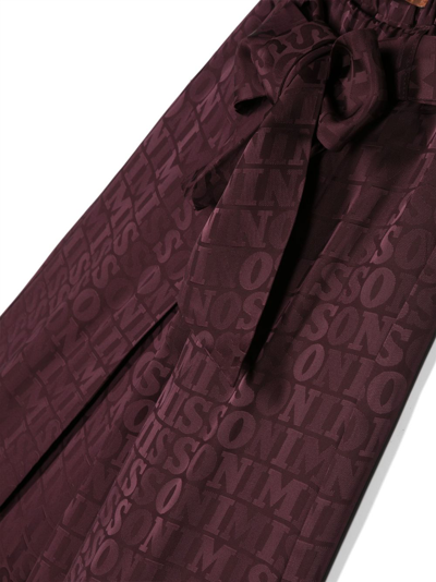 Shop Missoni Logo-jacquard Pattern Trousers In Purple