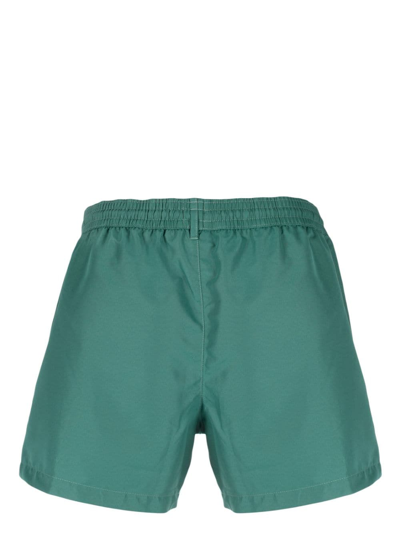 Shop Paul Smith Drawstring-waist Swim Shorts In Green