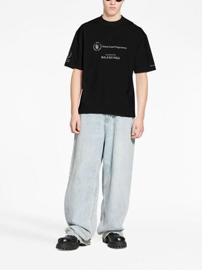 Shop Balenciaga Wfp Cotton T-shirt In Black
