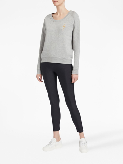 Shop Giuseppe Zanotti Logo-embroidered Cotton Sweatshirt In Grey