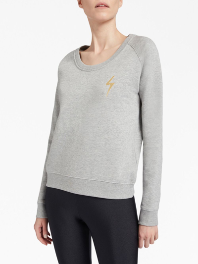 Shop Giuseppe Zanotti Logo-embroidered Cotton Sweatshirt In Grey