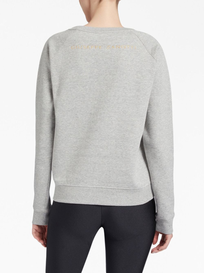 Shop Giuseppe Zanotti Logo-embroidered Cotton Sweatshirt In Grey