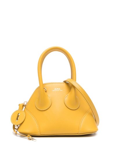 Shop Apc Mini Emma Leather Tote Bag In Yellow