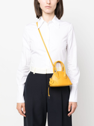 Shop Apc Mini Emma Leather Tote Bag In Yellow