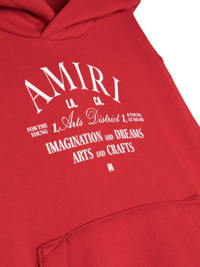 Shop Amiri Arts District Logo-print Cotton Hoodie In Red