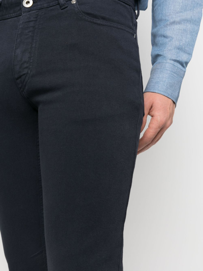 Shop Brioni Low-rise Slim-fit Jeans In Blue