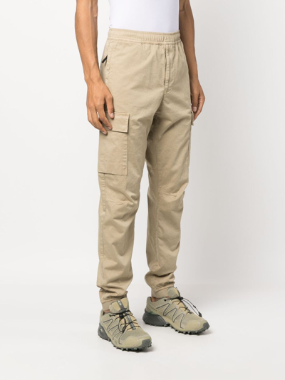 Shop Stone Island Compass-patch Cargo Trousers In Neutrals