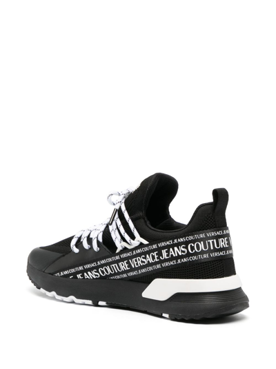 Shop Versace Jeans Couture Logo-print Low-top Sneakers In Black