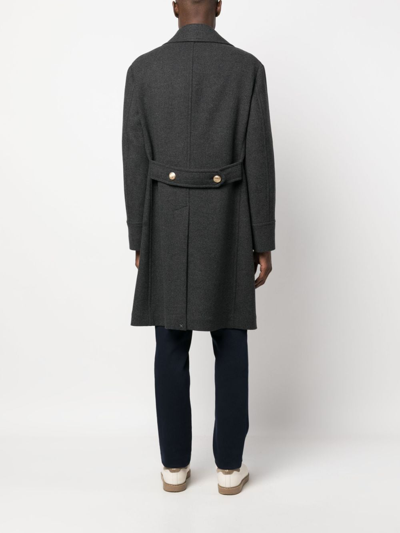 Shop Brunello Cucinelli Double-breasted Wool Coat In Grey
