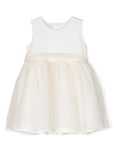 Shop Liu •jo Sequin-embellished Stretch-jersey Dress In White
