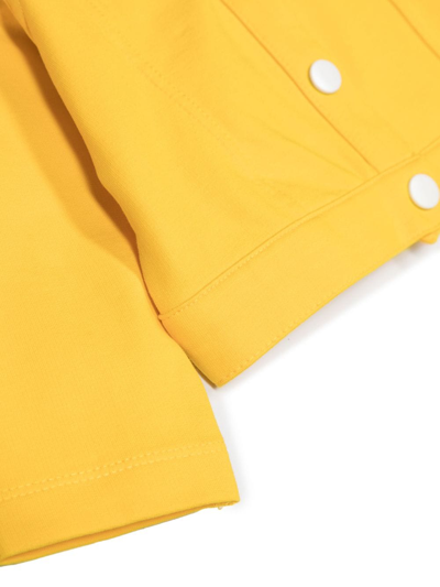 Shop Liu •jo Rhinestone-embellished Logo-print Jacket In Yellow
