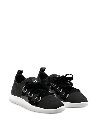 Shop Giuseppe Zanotti Maggie Knitted-upper Sneakers In Black