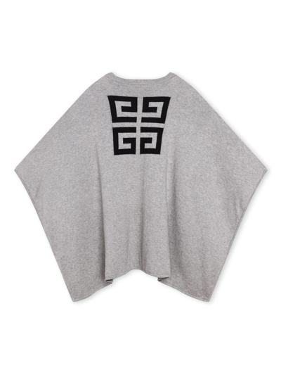 Givenchy 4g-motif Round-neck Reversible Cape In Grey