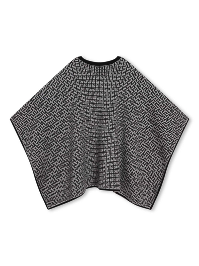 Shop Givenchy 4g-motif Round-neck Reversible Cape In Grey