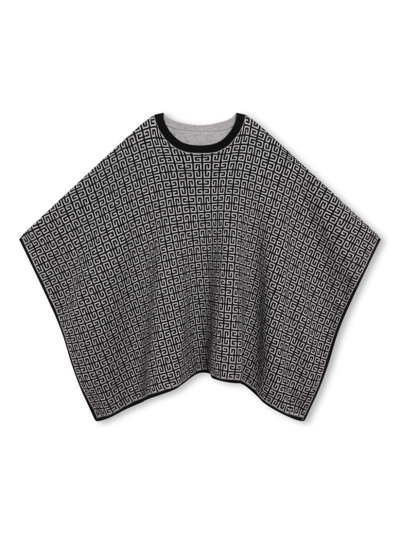 Shop Givenchy 4g-motif Round-neck Reversible Cape In Grey