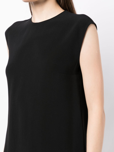 Shop Stella Mccartney Cady Cap-sleeved Blouse In Black