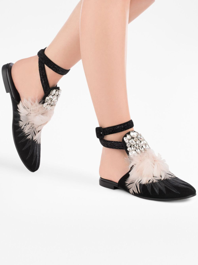 Shop Giuseppe Zanotti Gioia Crystal-embellished Flat Sandals In Black