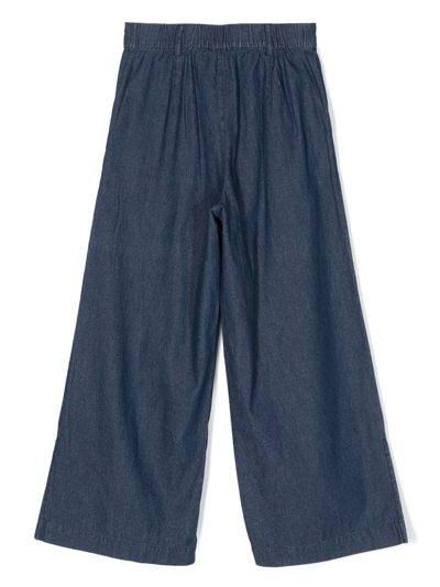 Shop Liu •jo Wide-leg Cotton Jeans In Blue