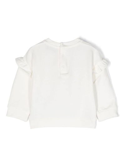 Shop Moschino Logo-print Cotton Sweatshirt In White