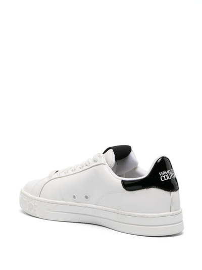 Shop Versace Jeans Couture Logo-patch Leather Low-top Sneakers In White