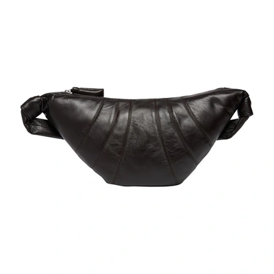 Lemaire Small Croissant Croissant Horn Shoulder Bag In Dark_chocolate