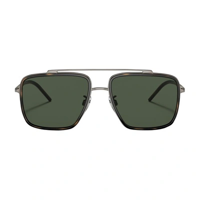 Shop Dolce & Gabbana Square Sunglasses In Bronze_havana_polar_green