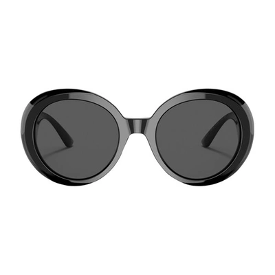 Shop Versace Round Sunglasses Ve4414 In Black_dark_grey