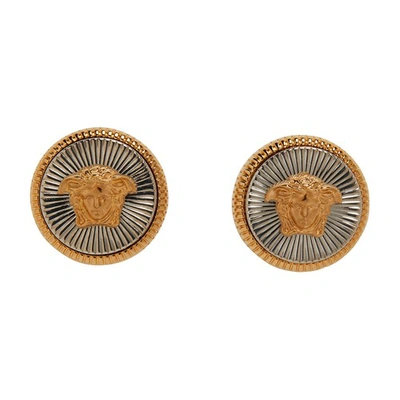 Shop Versace Medusa Earrings In 4j080__gold_palladium
