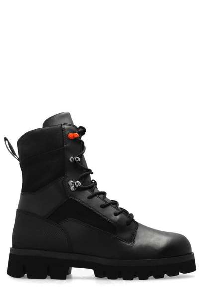 Shop Heron Preston Military Lace-up Ankle Boots In Black