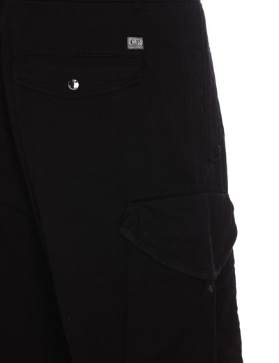 Shop C.p. Company Loose Cargo Pants In Black