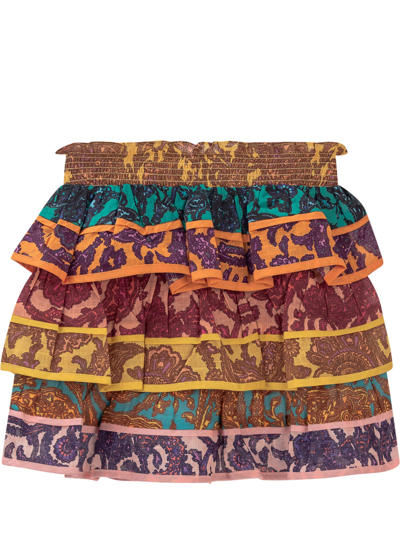 Shop Zimmermann Tiggy Tiered Skirt In Spliced Paisley