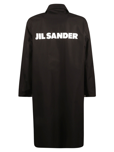 Shop Jil Sander Back Logo Print Coat In Black